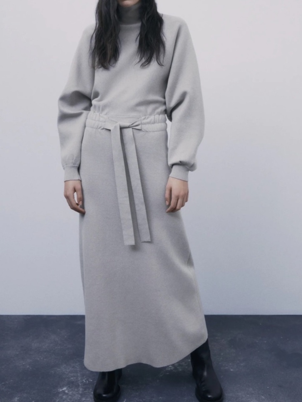 Zara Textured Knit Sweater Maxi Dress S - Picture 5 of 16